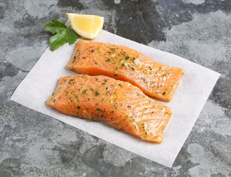 Salmon Fillets with Mixed Herbs, Land-Based Responsibly Farmed, Silverscale (260g)