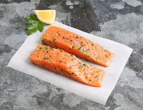 Salmon Fillets with Lemon & Chives, Land-Based Responsibly Farmed, Silverscale (260g)