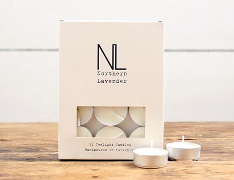 Wax Tealights, Unscented, Non-Organic, Northern Lavender (12 pack)