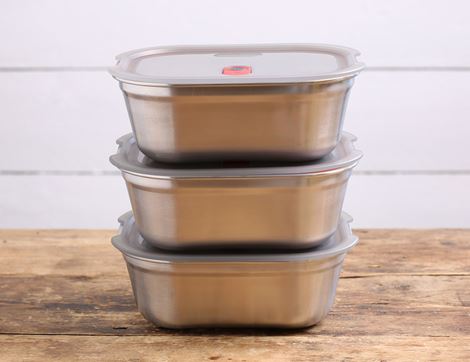 Meal Prep Multifunction Box, Set of 3, Microwave Safe (Medium)