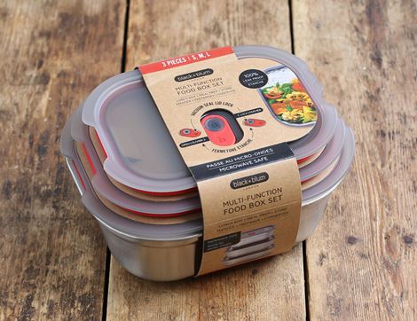 Meal Prep Multifunction Box Set of 3, Microwave Safe (Mixed)
