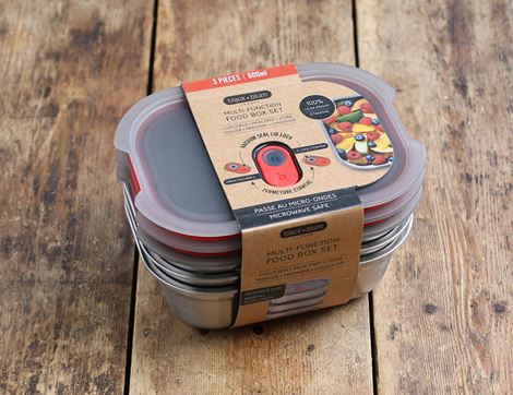 Meal Prep Multifunction Box Set of 3, Microwave Safe (Small)