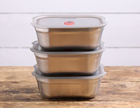 Meal Prep Multifunction Box Set of 3, Microwave Safe (Small)