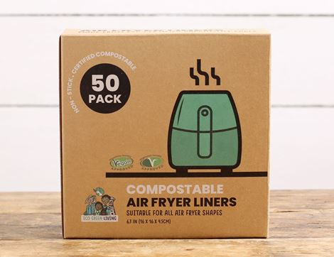 Compostable Air Fryer Paper Liners, Eco Green Living (Pack of 50)