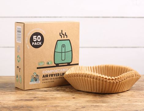 Compostable Air Fryer Paper Liners, Eco Green Living (Pack of 50)