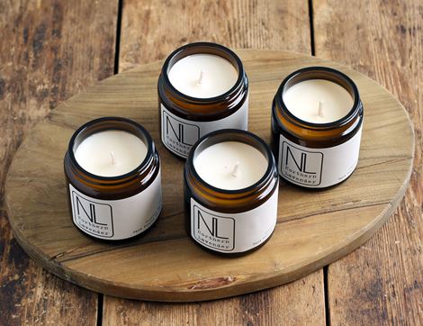 Set of Four Small Candles, Non-Organic, Northern Lavender (4 x 100g)