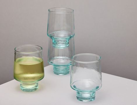 Clear Tall Wine Glass, The Atlas Works (240ml each, set of 4)