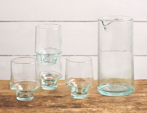 Clear Carafe & Tall Wine Glasses Set, The Atlas Works