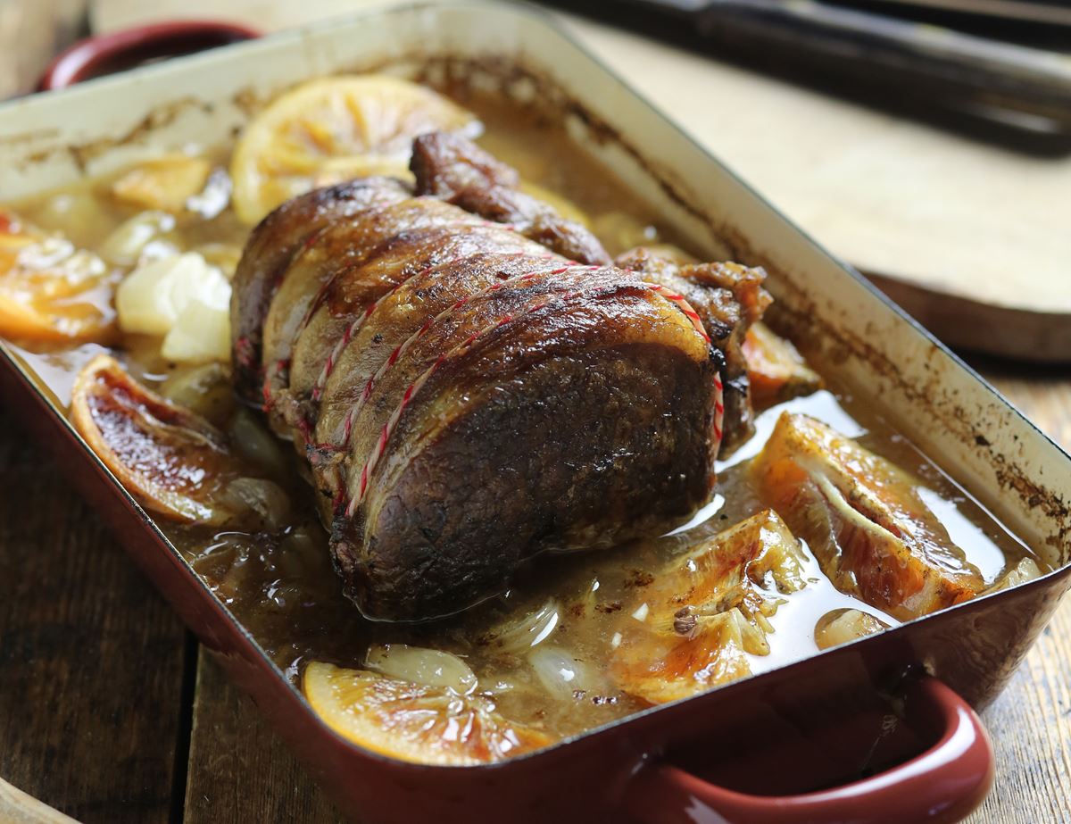 Slow Roasted Brisket with Honeyed Shallots & Bay