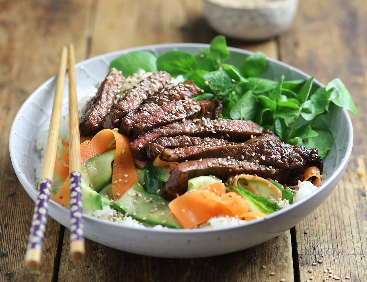 Sesame Minute Steak Sushi Bowls