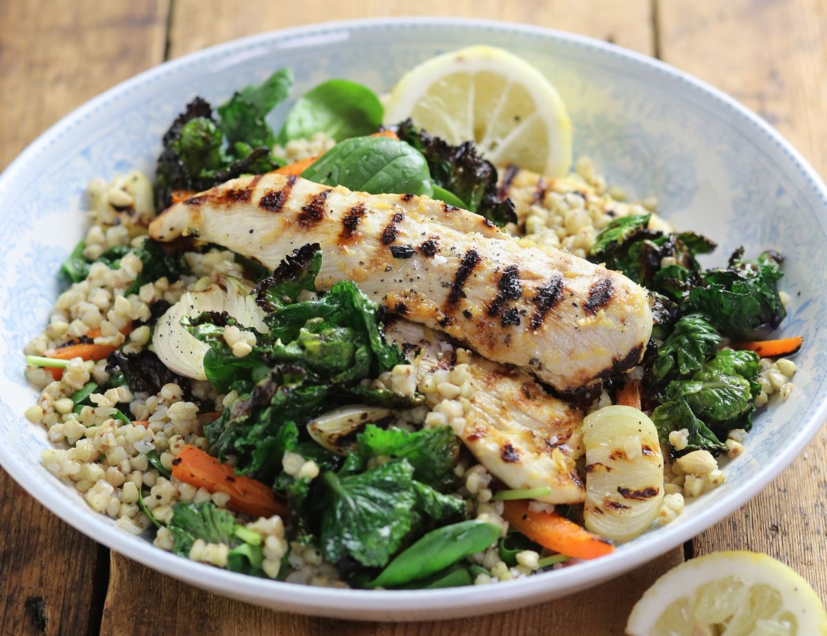 Griddled Chicken, Kalettes® & Buckwheat Bowl