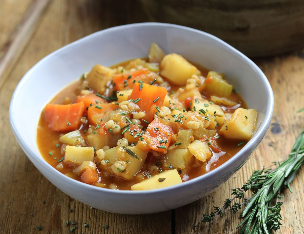 Hearty Vegetable & Barley Hot Pot Recipe | Abel & Cole