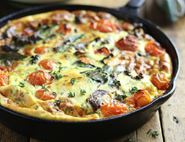 Popped Tomato & Rainbow Chard Frittata