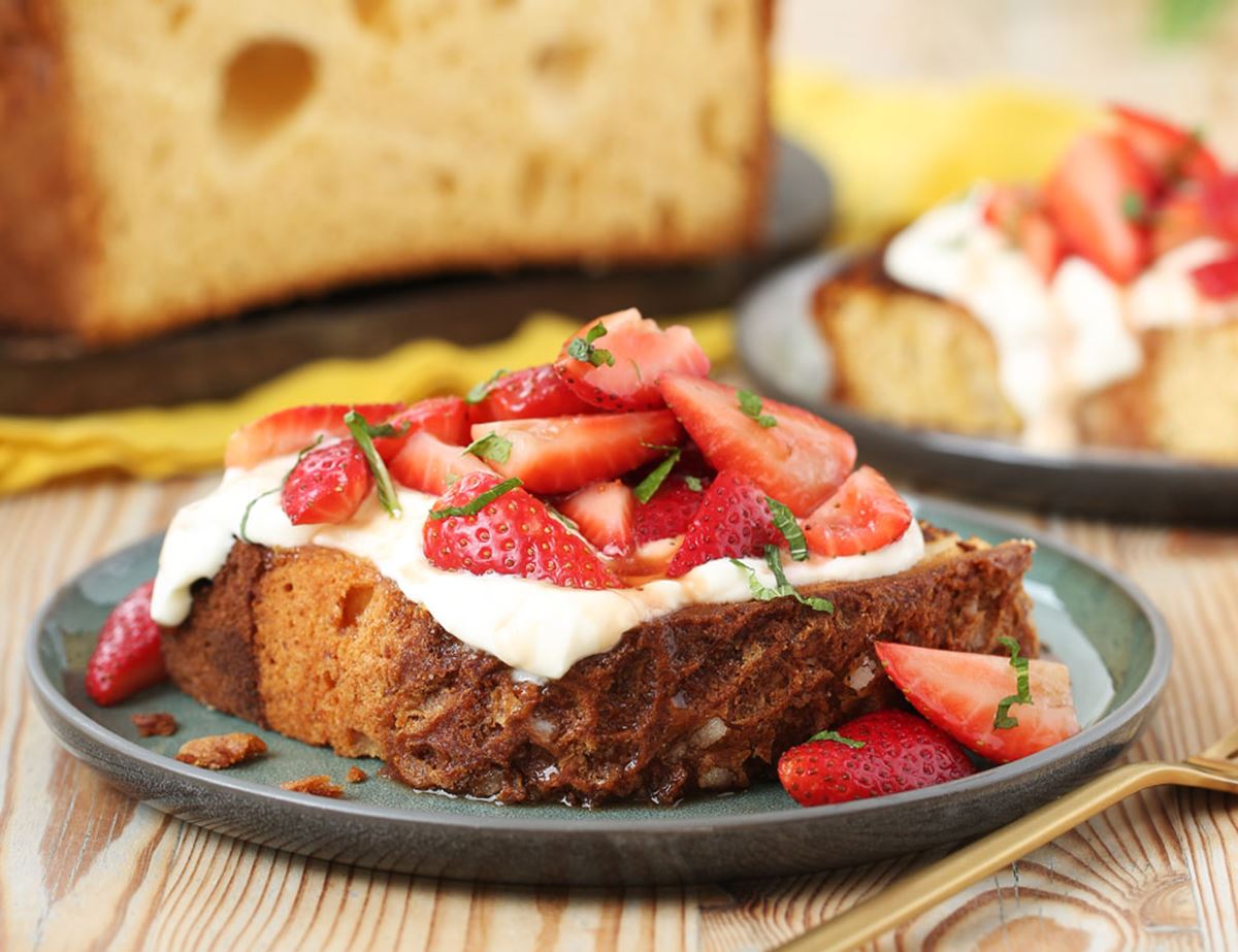 Colomba Easter Toasts with Balsamic Strawberries