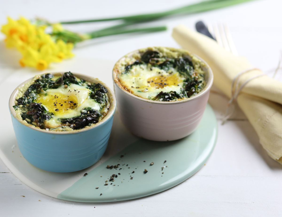 Spinach & Nutmeg Baked Eggs