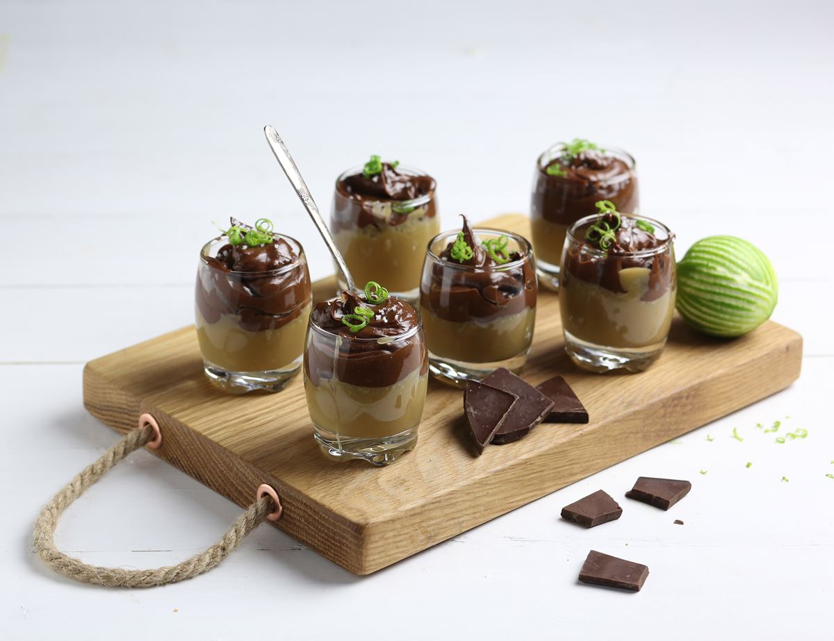 Sea Salted Caramel & Lime Chocolate Pots