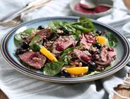 Warm Venison Salad with Blueberry Dressing