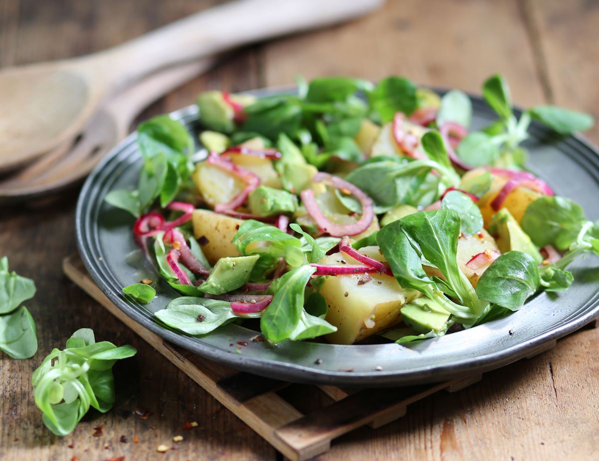Jersey Royal & Avocado Salad with Chilli & Lime Dressing