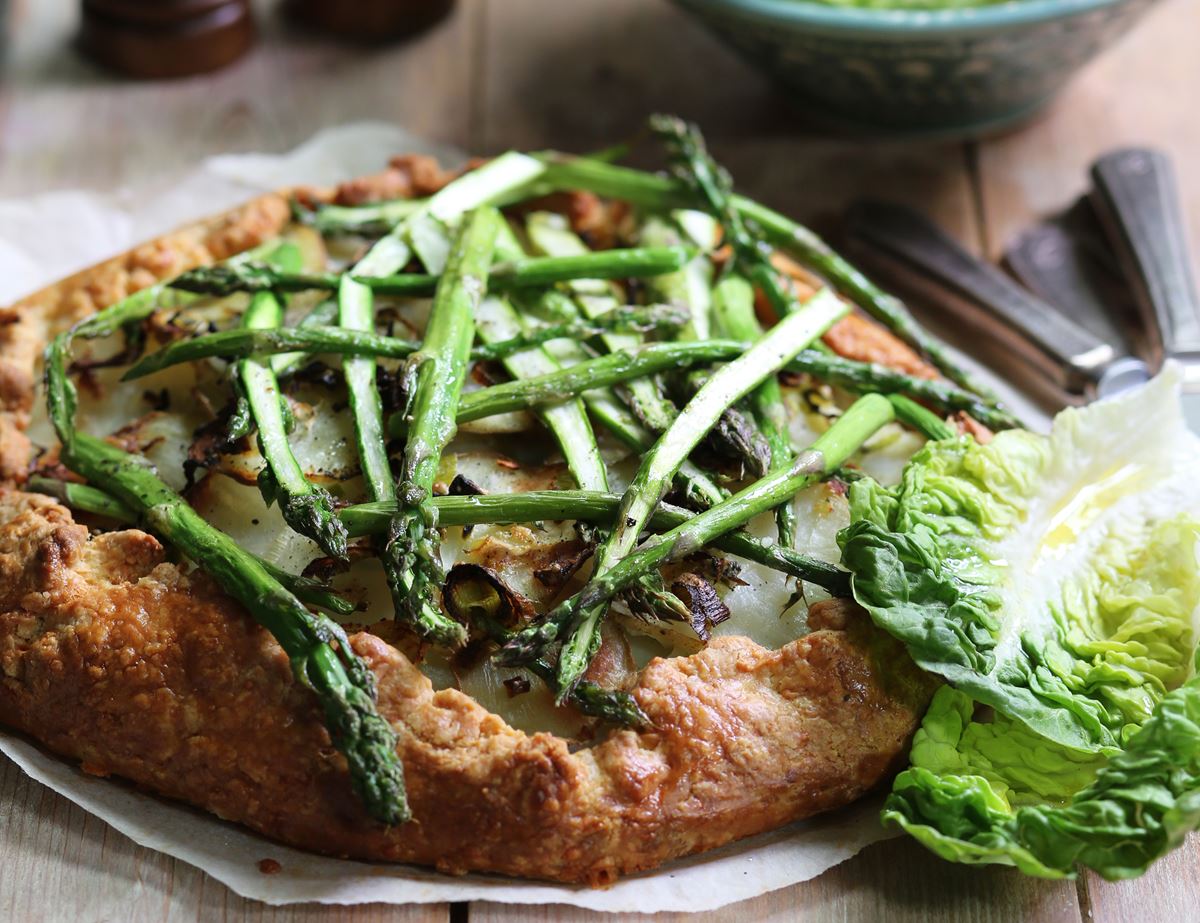 Asparagus, Green Garlic & Potato Galette