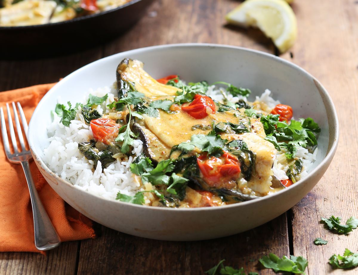 Plaice with Goan Coconut Sauce