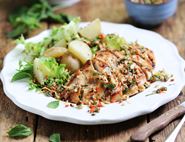 Speedy Griddled Chicken with Crushed Walnuts, Lemon & Mint