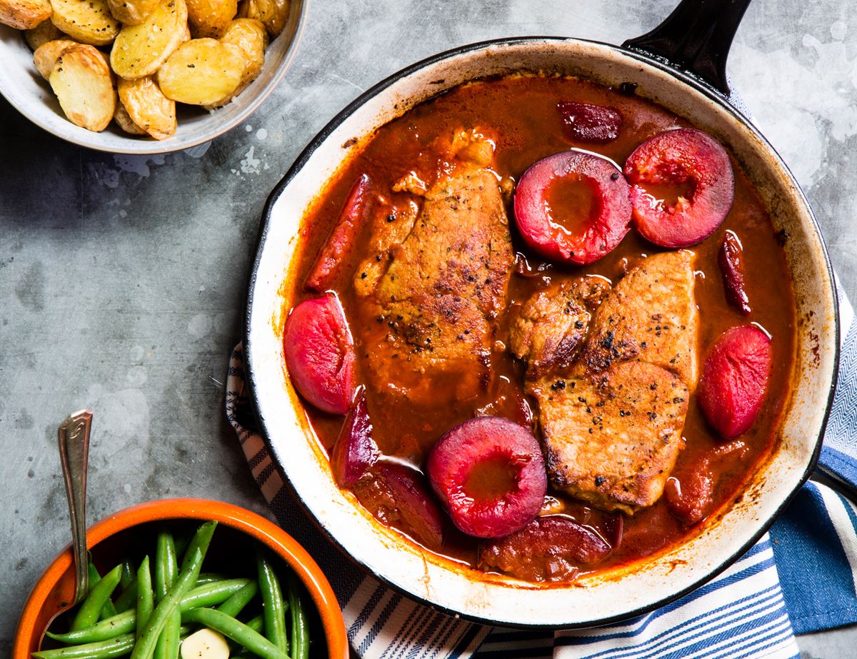 Pork Steaks with Plum Barbecue Sauce