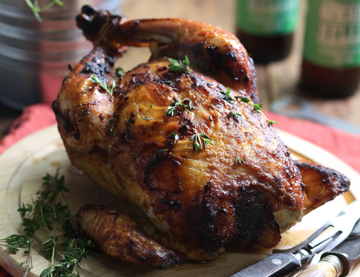 Roast Chicken with a Date, Orange & Thyme Glaze