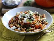 Penne with Sicilian Aubergine Sauce, Ricotta & Pine Nuts
