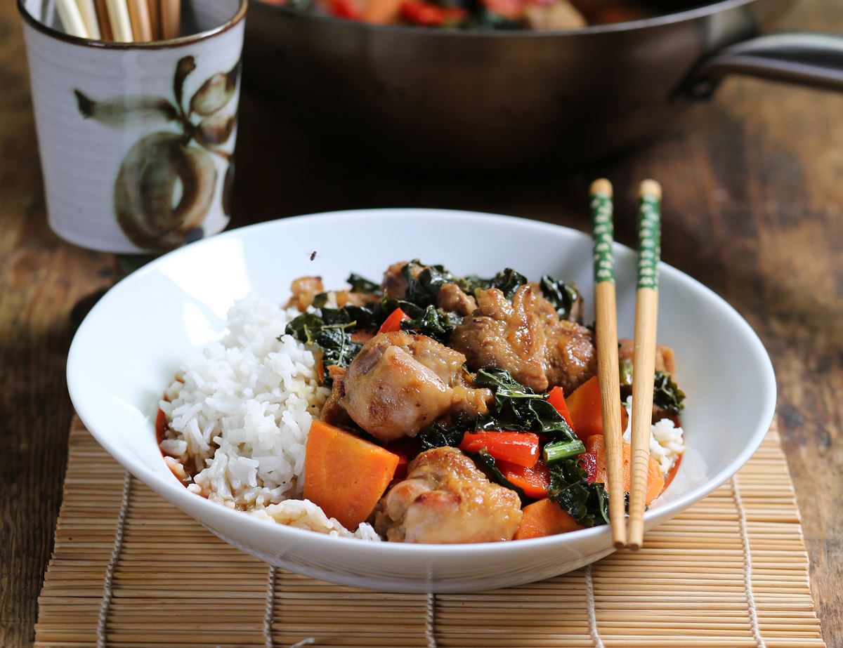 Saucy Lemon Chicken with Stir Fried Veg