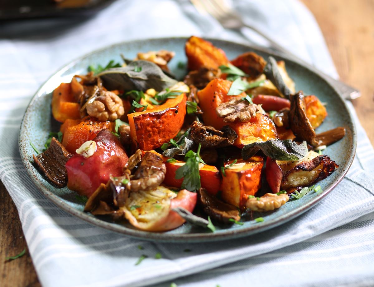 Autumnal Squash, Apple & Walnut Salad