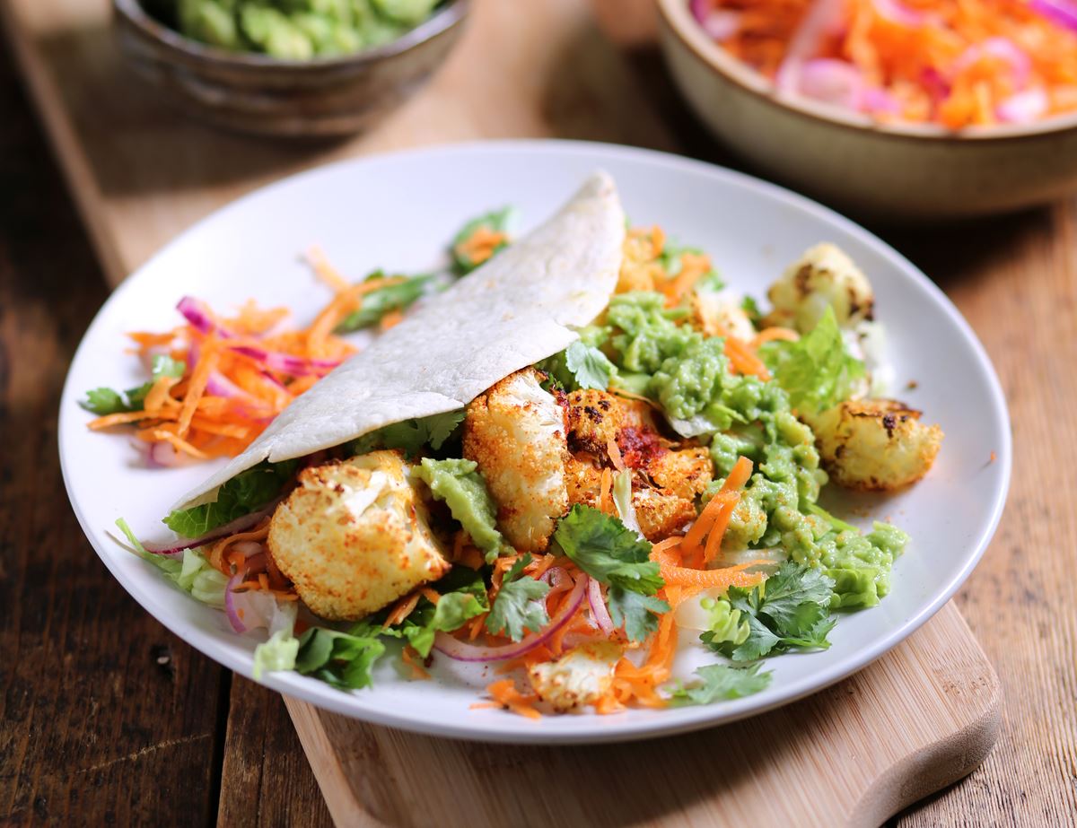 Roast Cauliflower Fajitas with Smashed Avocado