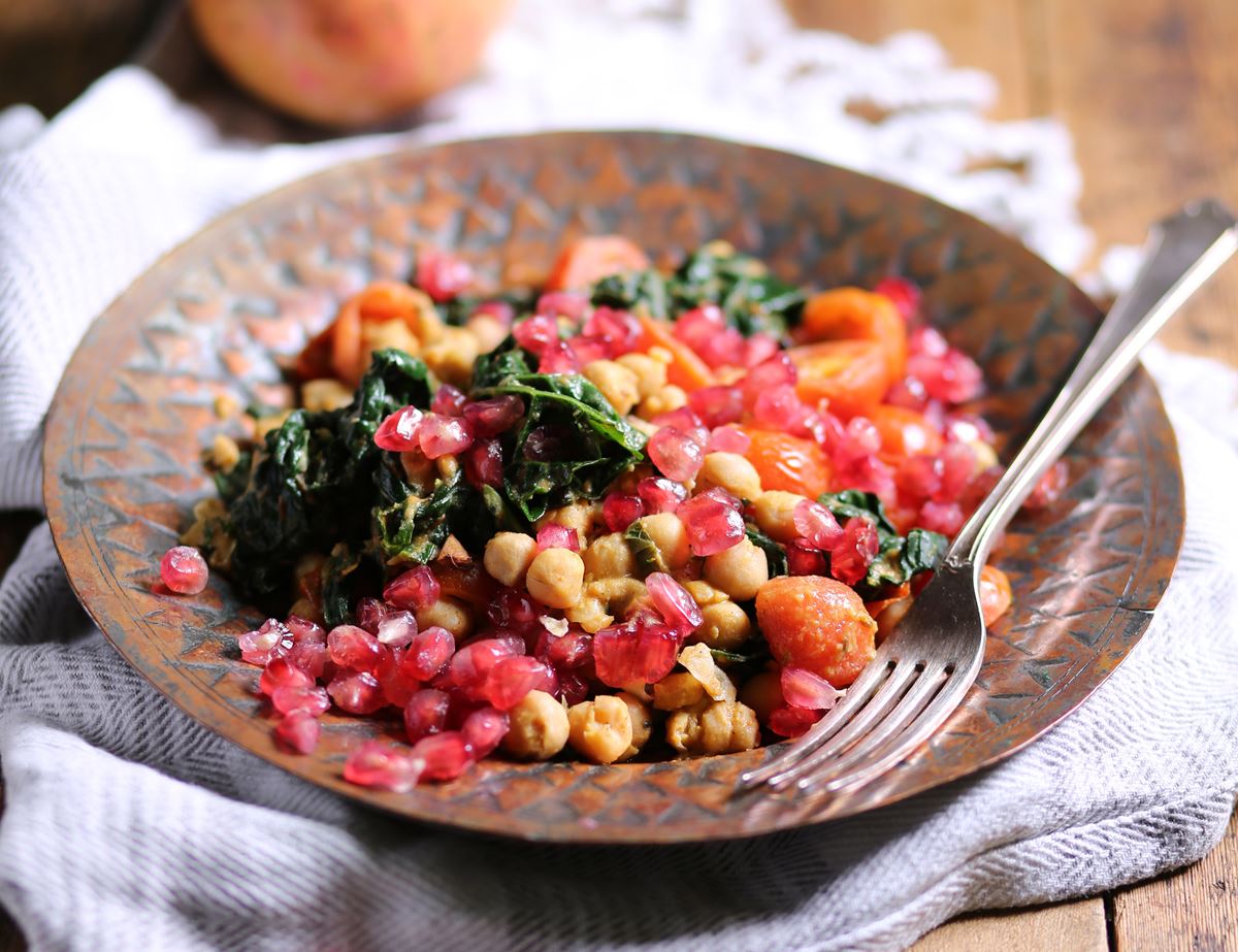 Cavolo Nero, Chickpea and Pomegranate Salad