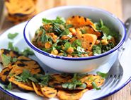 Griddled Sweet Potatoes with Curried Chickpeas