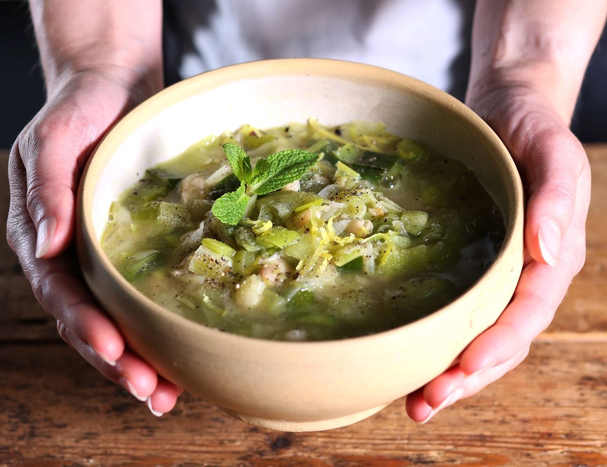 Leek, Cannellini, Lemon & Mint Soup