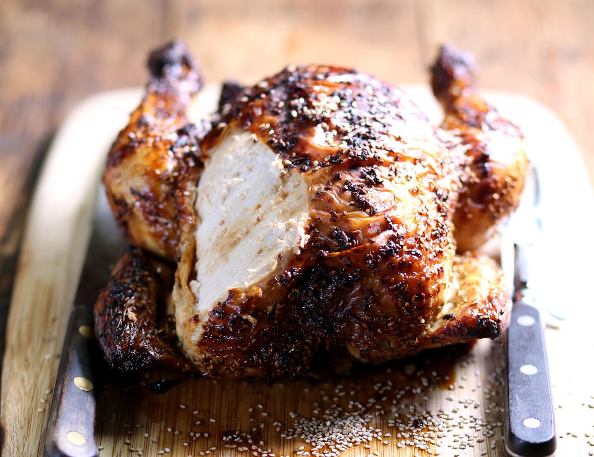 Honey, Ginger & Tamari Roast Chicken