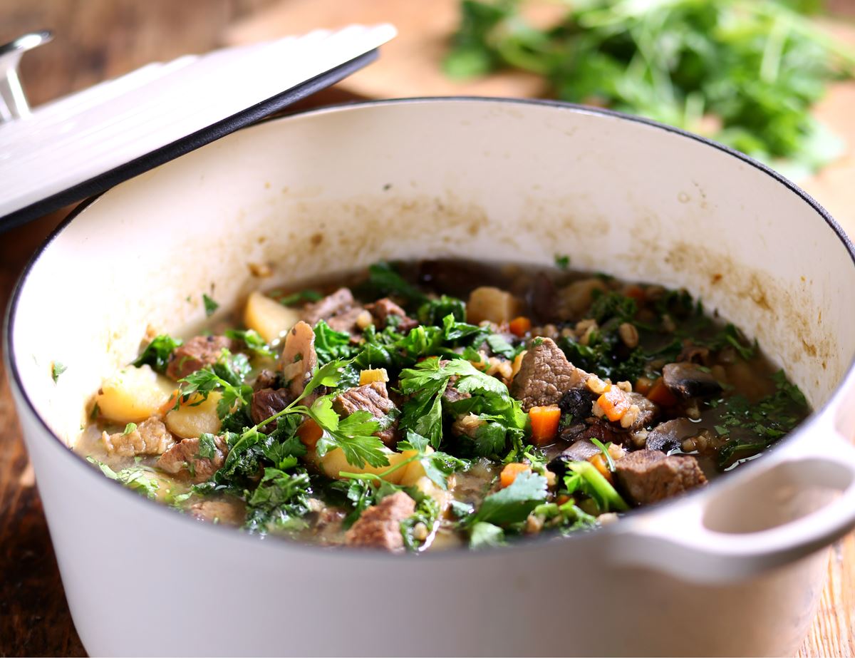 Italian Beef, Barley & Porcini Stew