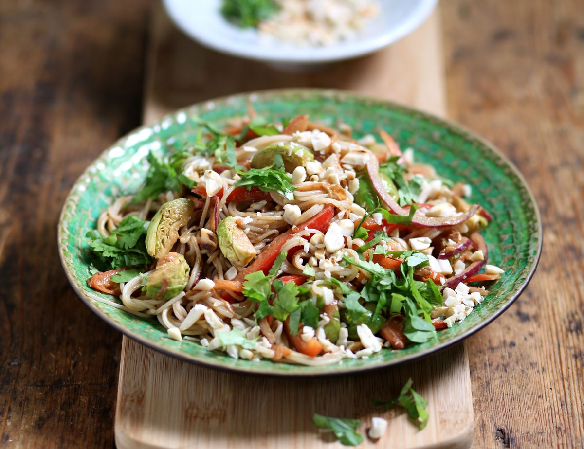 Winter Veg Noodle Salad with Peanut, Tamarind & Lime Dressing