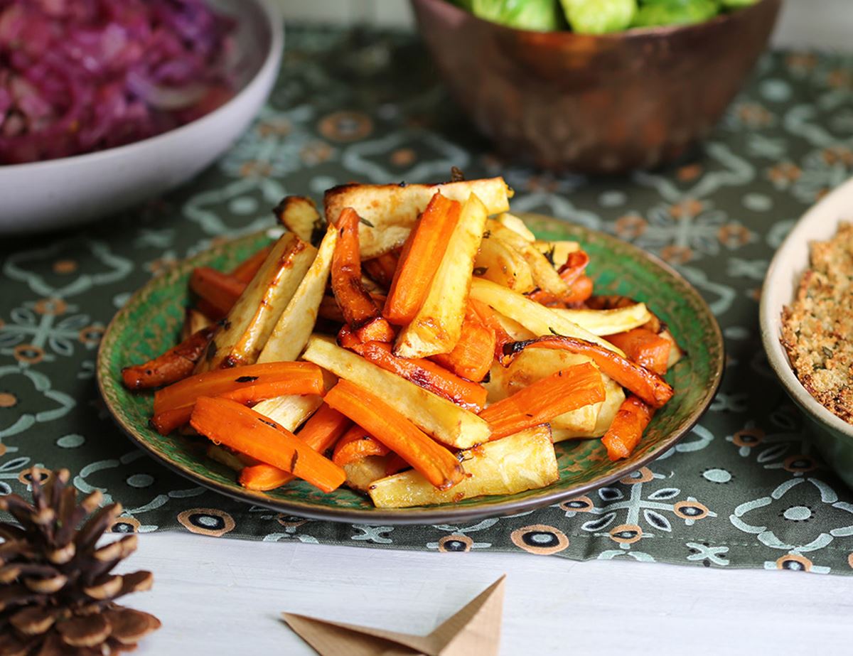 Roast Carrots & Parsnips with a Honeyed Orange Glaze