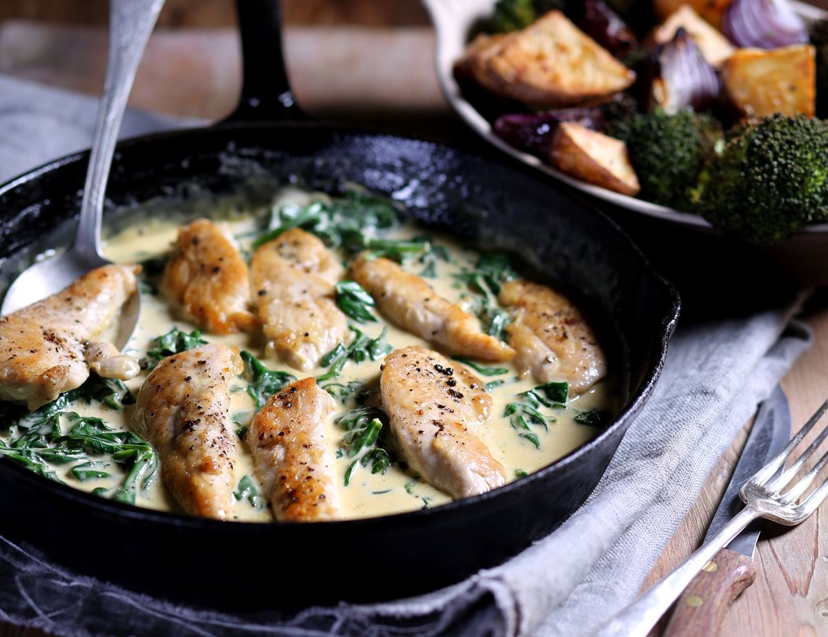 Chicken with Creamy Parmesan & Spinach Sauce Recipe