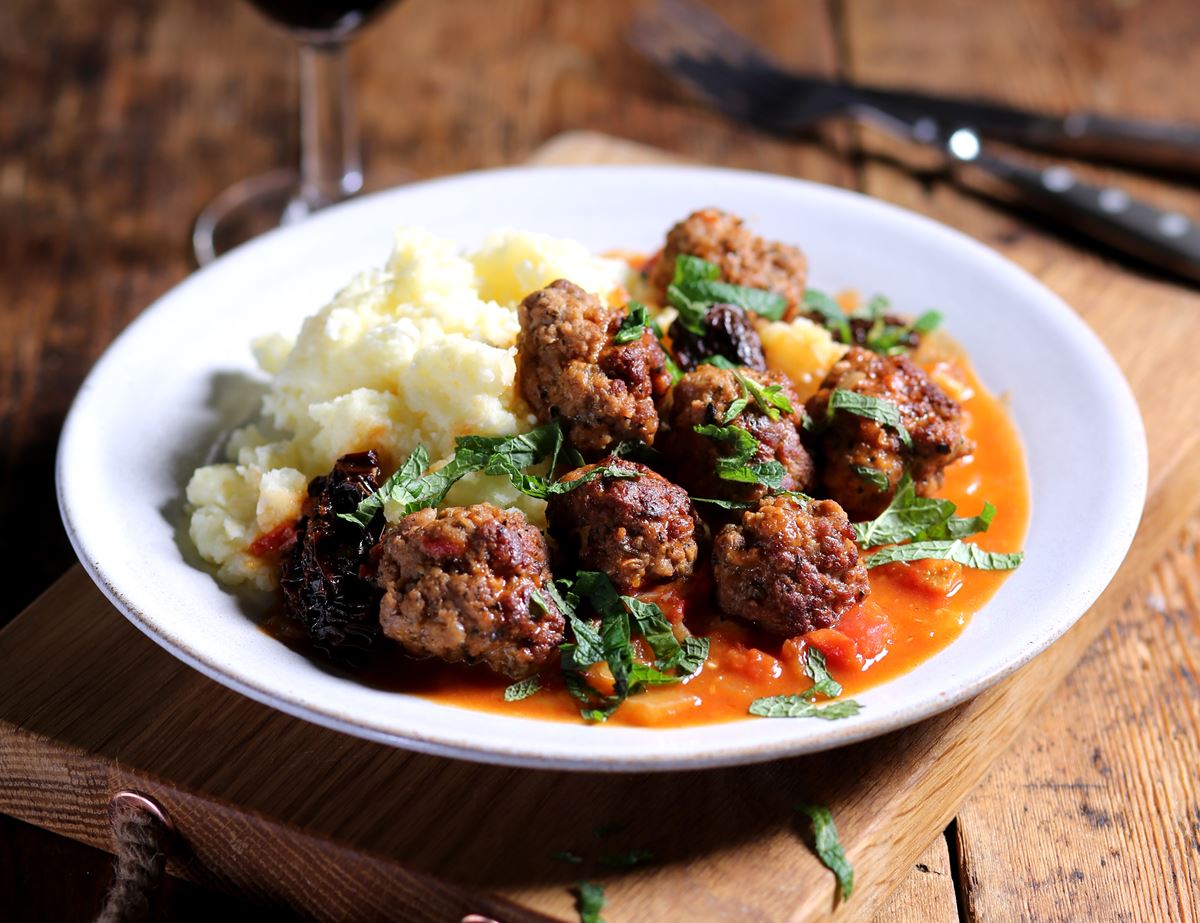 Lamb & Mint Meatballs with Feta Mash