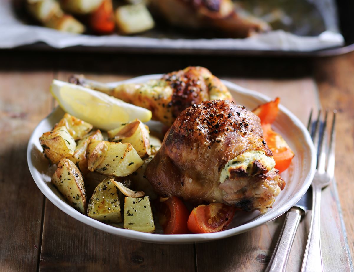 Ricotta & Herb Stuffed Chicken with Rosemary Potatoes