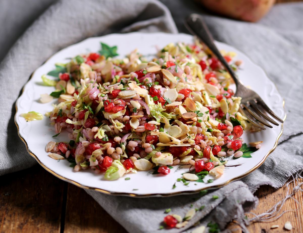 Pomegranate, Buckwheat & Brussels Sprout Salad