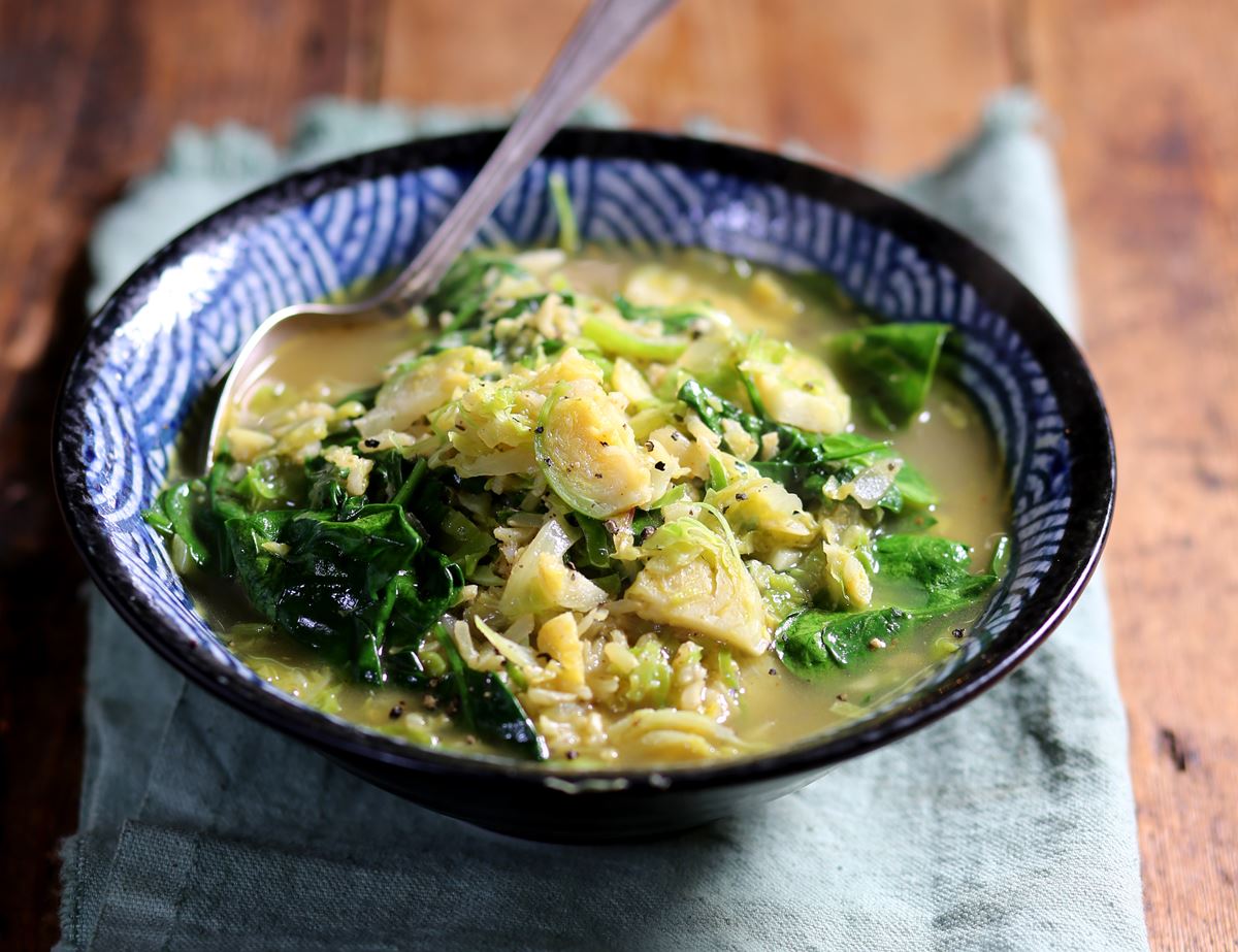 Curried Sprout & Brown Rice Soup