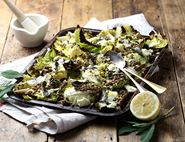 Roasted Cabbage Leaves with Lentils & Sage