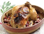 Roast Chicken with Grapes & Fennel
