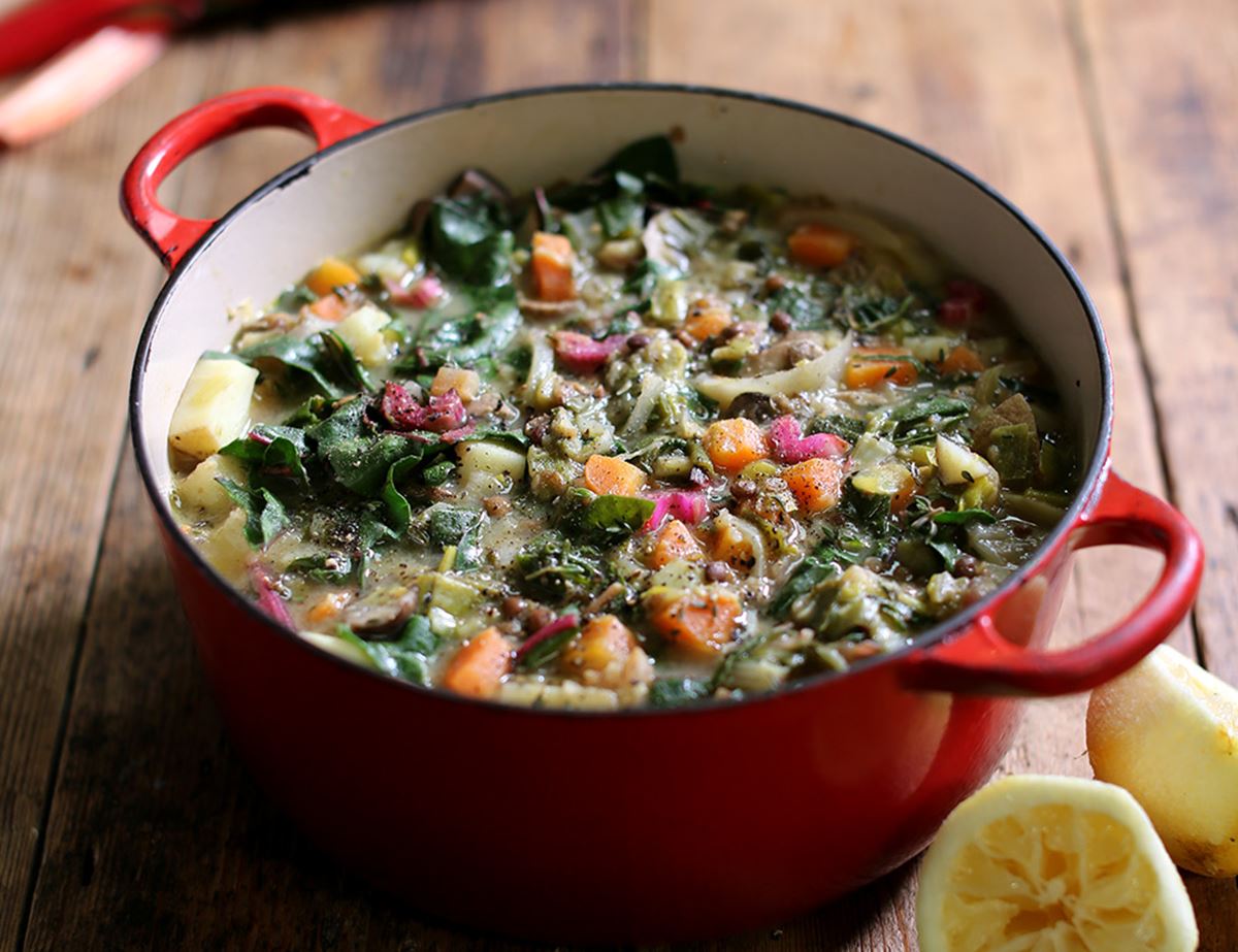 Winter Leek, Potato & Lentil Stew