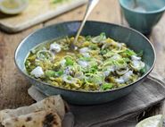 Spiced Courgette & Lentil Dal with Homemade Flatbreads