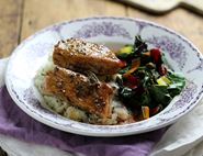 Balsamic Honey Glazed Pork Medallions with Parmesan Mash