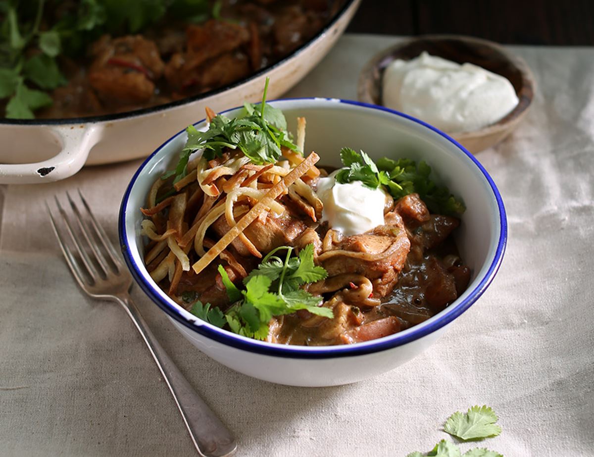 Warming Mexican Chicken & Tortilla Stew