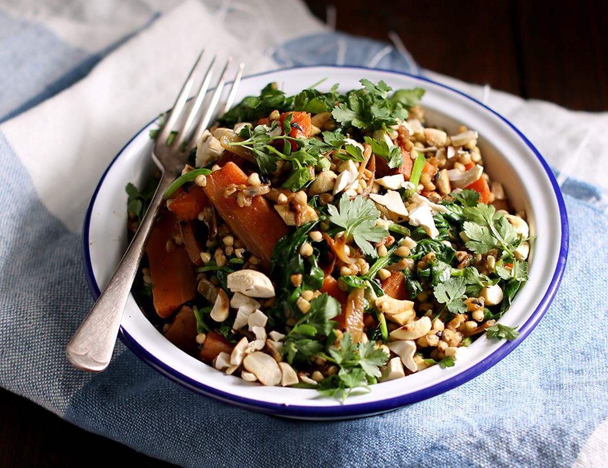 Caramelised Carrot, Cashew & Buckwheat Pilaf